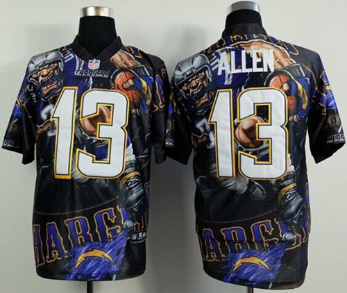 Nike Chargers 13 Allen Stitched Elite Fanatical Version Jerseys