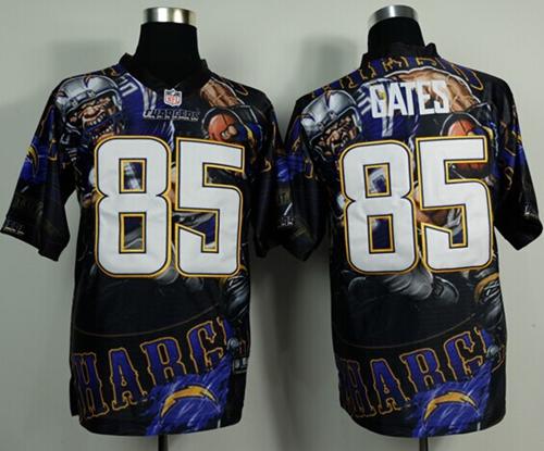 Nike Chargers 85 Gates Stitched Elite Fanatical Version Jerseys
