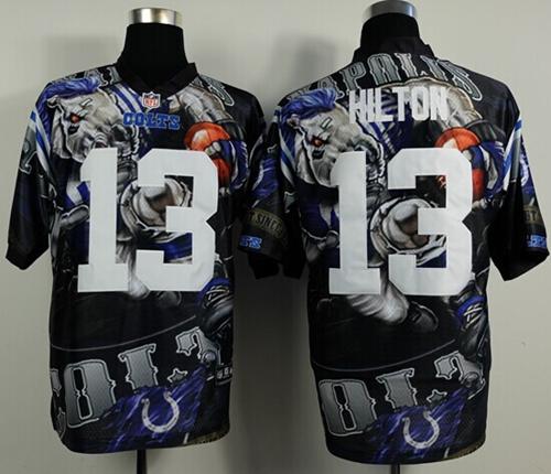 Nike Colts 13 Hilton Stitched Elite Fanatical Version Jerseys - Click Image to Close