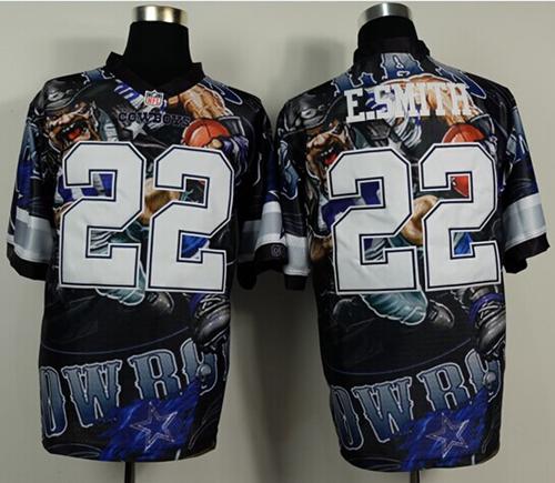 Nike Cowboys 22 E.Smith Stitched Elite Fanatical Version Jerseys