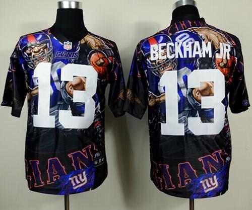 Nike Giants 13 Beckham Jr Stitched Elite Fanatical Version Jerseys