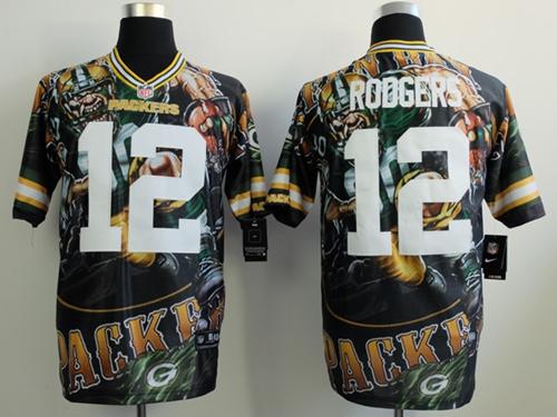 Nike Packers 12 Rodgers Stitched Elite Fanatical Version Jerseys