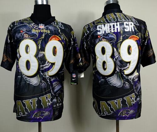 Nike Ravens 89 Smith Sr Stitched Elite Fanatical Version Jerseys