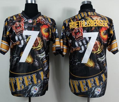 Nike Steelers 7 Roethlisber Stitched Elite Fanatical Version Jerseys