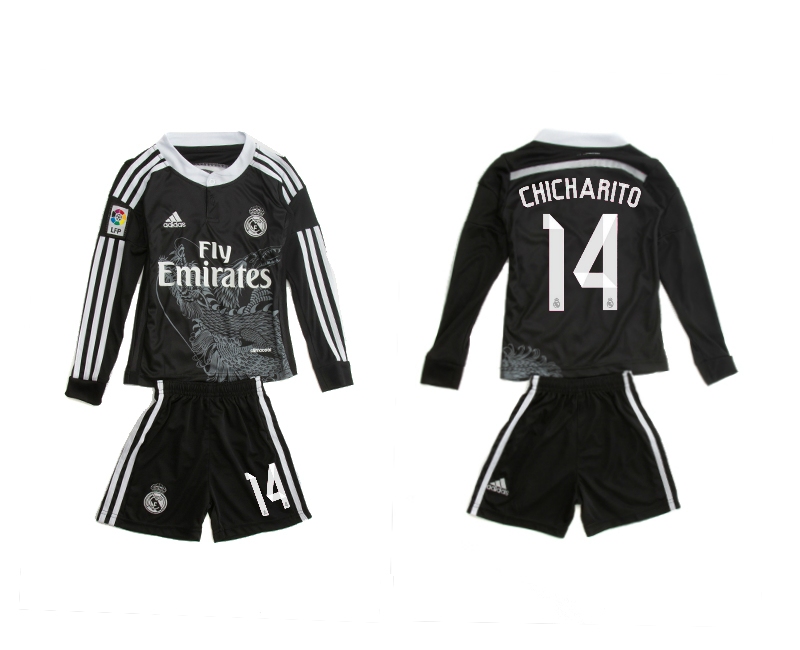 2014-15 Real Madrid 14 Chicharito Third Away Long Sleeve Youth Jerseys