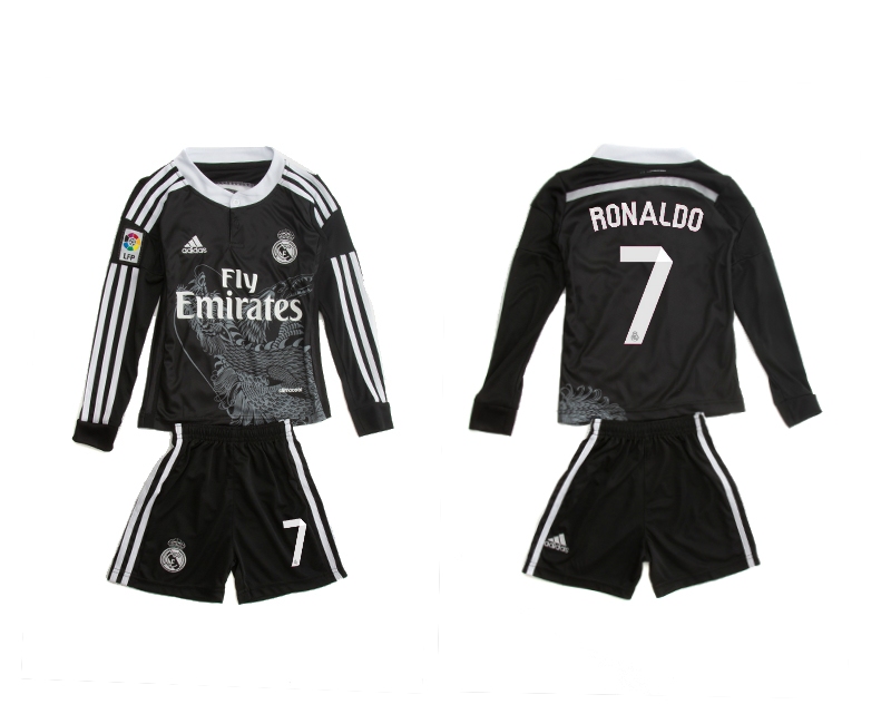2014-15 Real Madrid 7 Ronaldo Third Away Long Sleeve Youth Jerseys