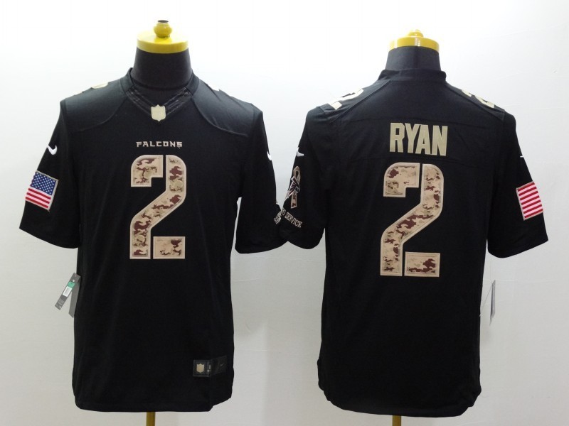 Nike Falcons 2 Ryan Black Salute To Service Limited Jerseys