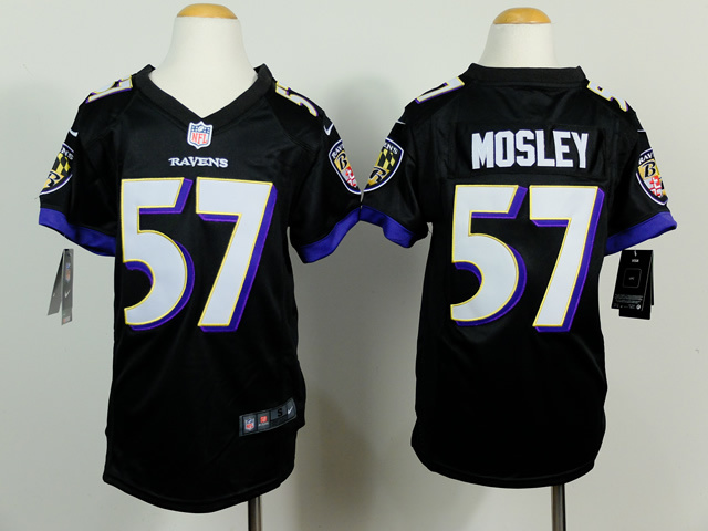 Nike Ravens 57 Mosley Black Youth Jerseys