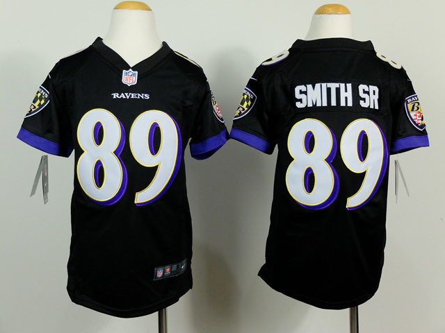 Nike Ravens 89 Smith Sr Black Youth Jerseys