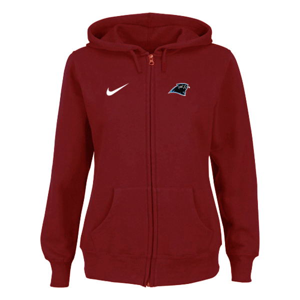 Nike Carolina Panthers Ladies Tailgater Full Zip Hoodie Red - Click Image to Close