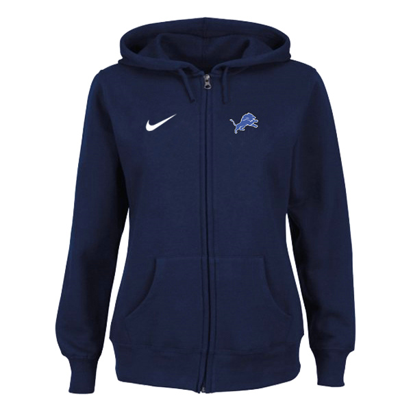 Nike Detroit Lions Ladies Tailgater Full Zip Hoodie Blue - Click Image to Close