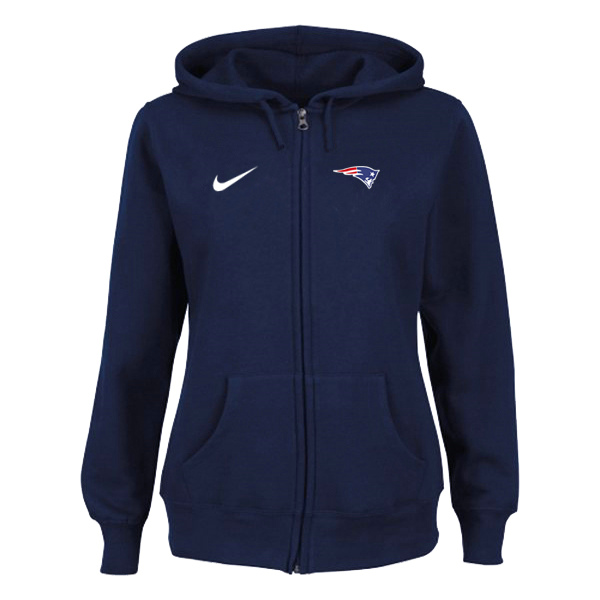 Nike New England Patriots Ladies Tailgater Full Zip Hoodie Blue