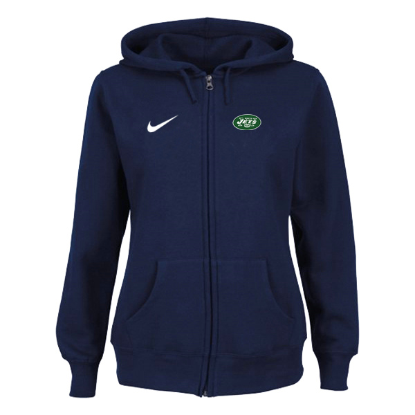 Nike New York Jets Ladies Tailgater Full Zip Hoodie Blue - Click Image to Close