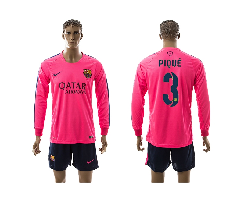 2014-15 Barcelona 3 Pique Training Long Sleeve Jerseys