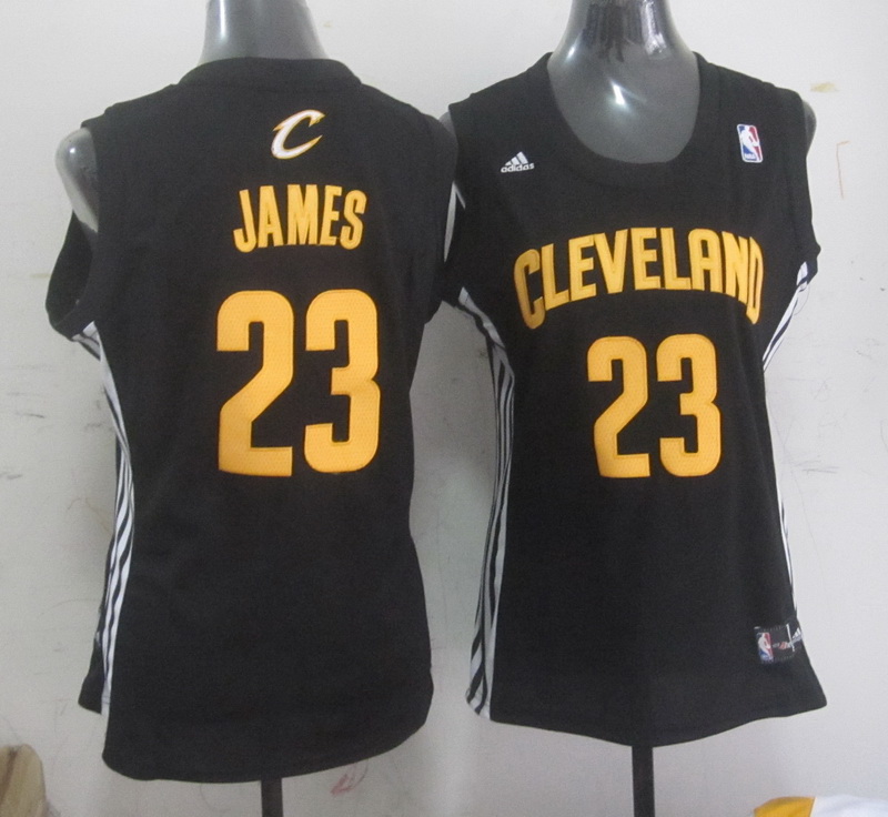 Cavaliers 23 James Black Women Jersey - Click Image to Close