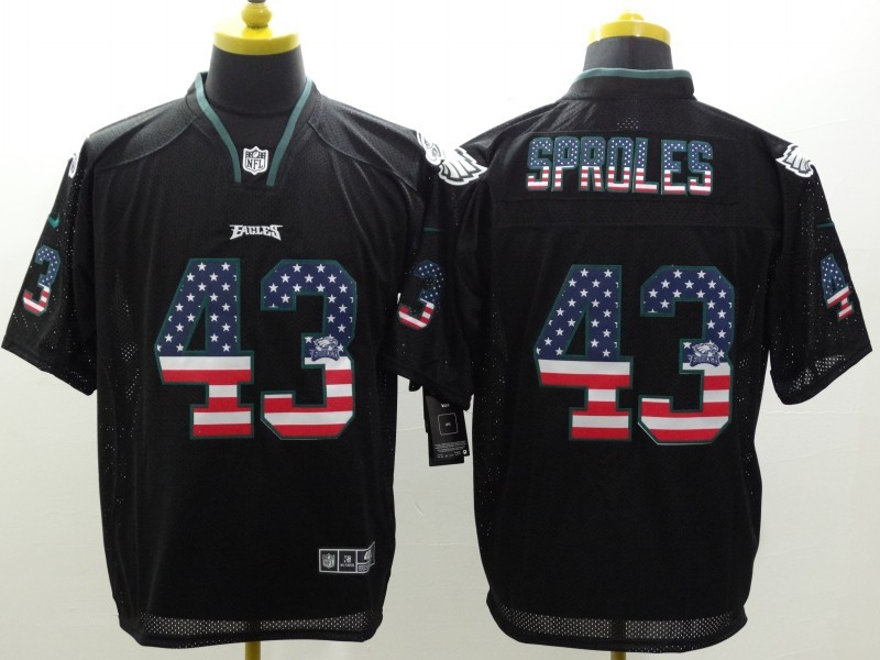 Nike Eagles 43 Sproles US Flag Fashion Black Elite Jerseys