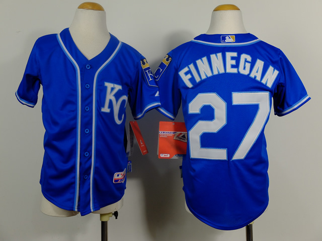 Royals 27 Finnegan Blue Youth Jersey - Click Image to Close