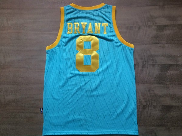 Lakers 8 Bryant Light Blue Throwback Jerseys