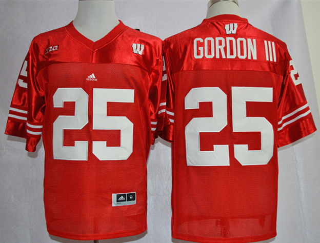 Wisconsin Badgers 25 Melvin Gordon III Red Jerseys