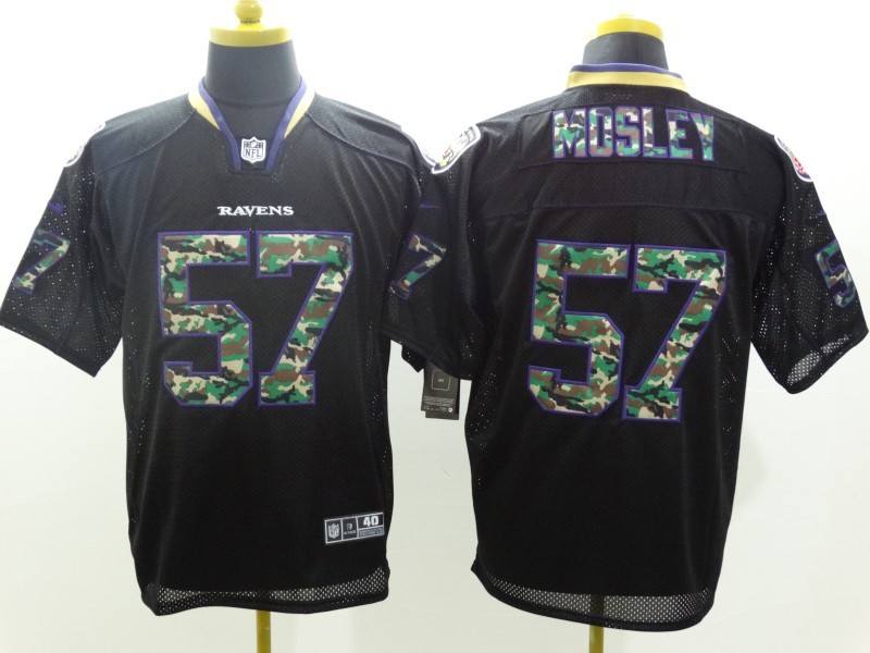 Nike Ravens 57 Mosley Black Fashion Camo Elite Jerseys