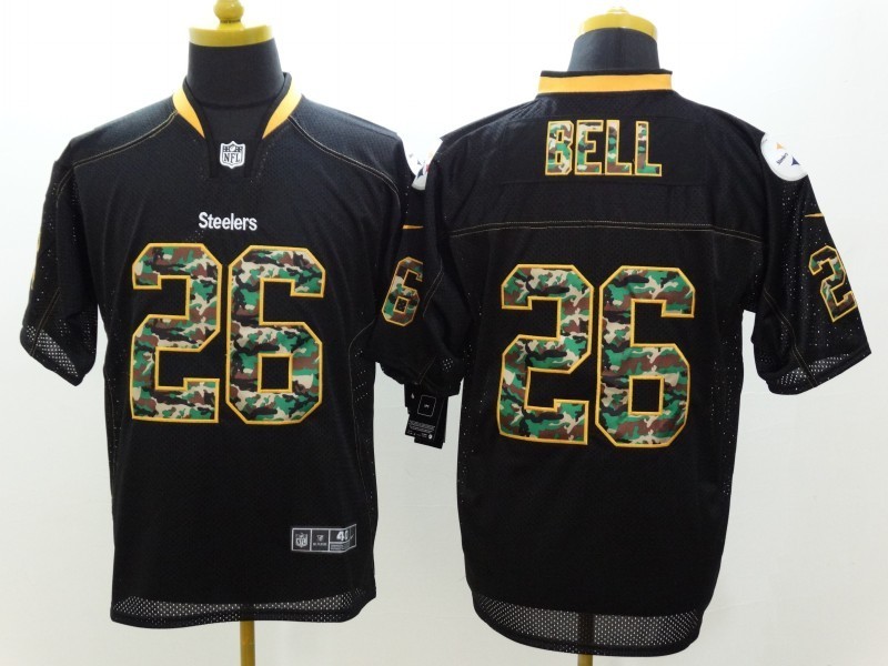 Nike Steelers 26 Bell Black Fashion Camo Elite Jerseys