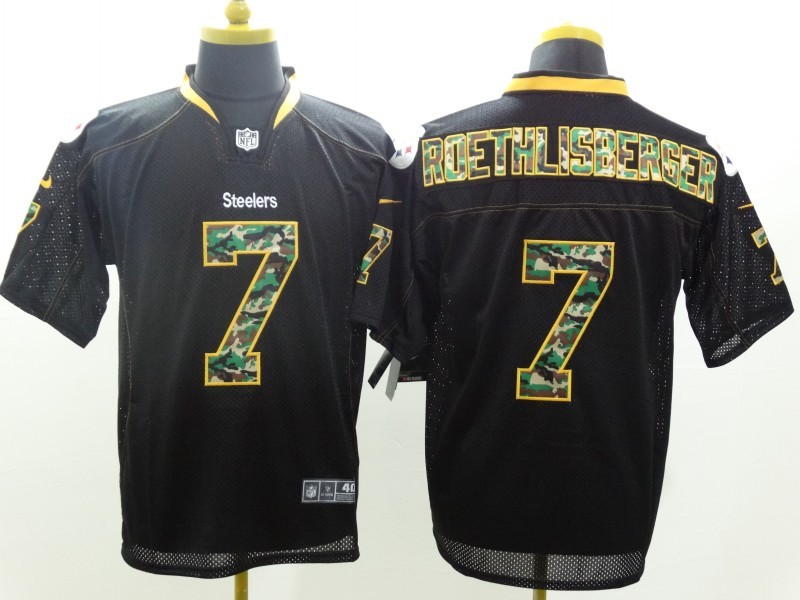 Nike Steelers 7 Roethlisberger Black Fashion Camo Elite Jerseys