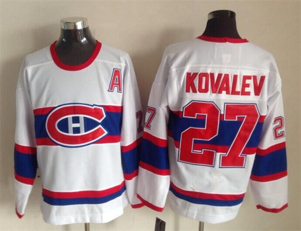 Canadiens 27 Kovalev White Throwback Jerseys
