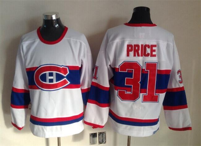 Canadiens 31 Price White Throwback Jerseys