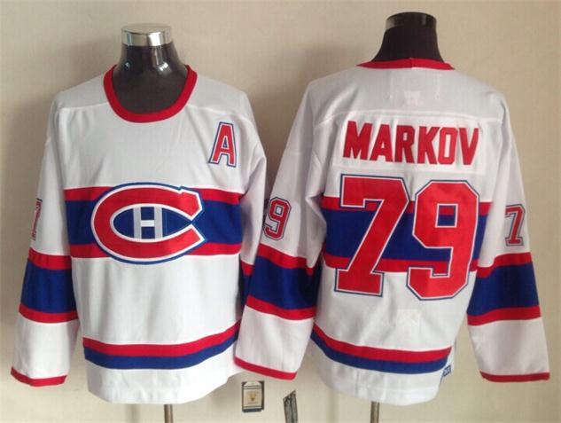 Canadiens 79 Markov White Throwback Jerseys