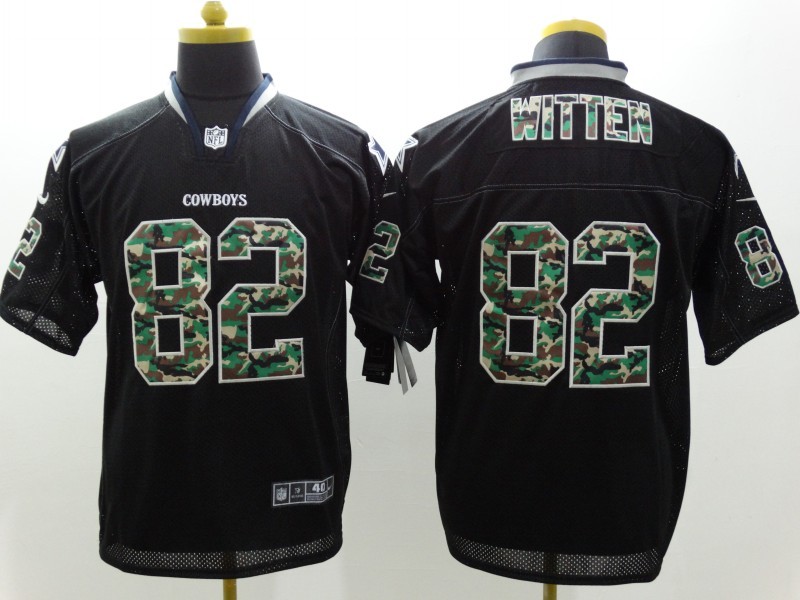 Nike Cowboys 82 Witten Black Camo Fashion Elite Jerseys