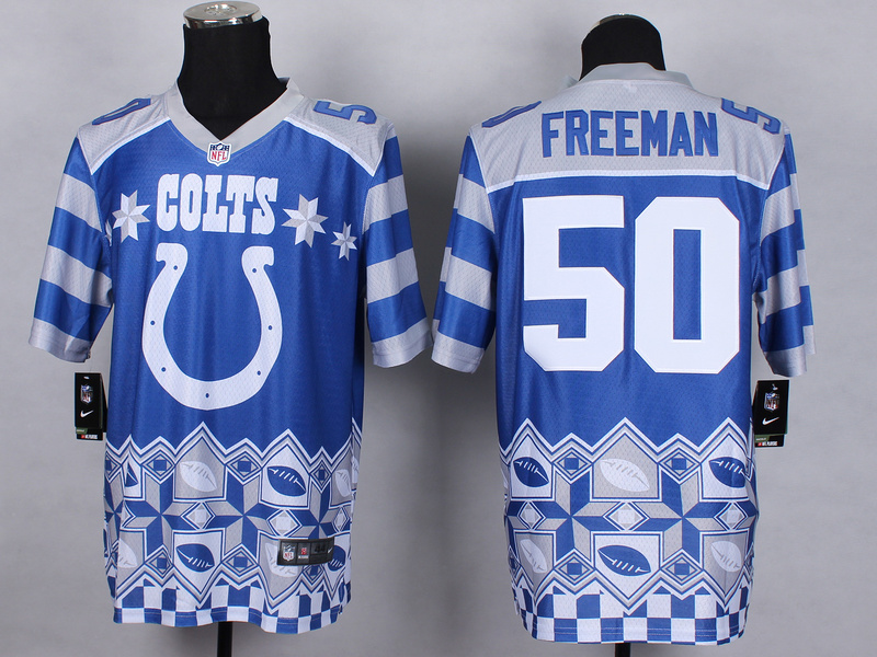 Nike Colts 50 Freeman Noble Fashion Elite Jerseys