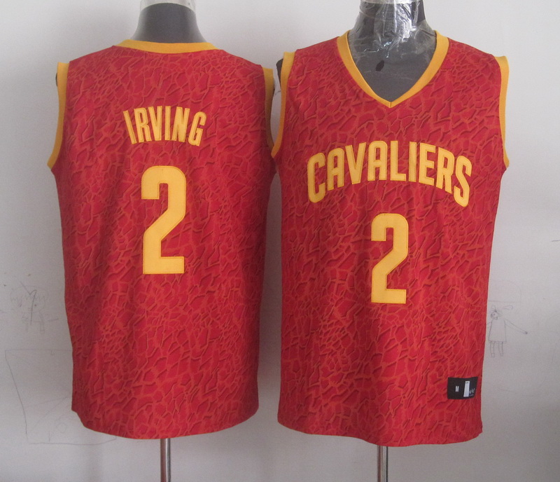 Cavaliers 2 Irving Red Crazy Light Jerseys