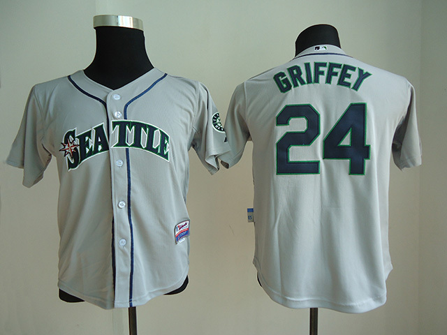 Mariners 24 Griffey Grey Youth Jersey