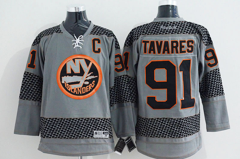 Islanders 91 Tavares Charcoal Cross Check Premier Fashion Jerseys