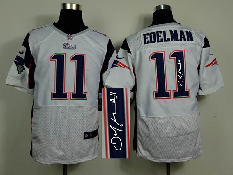Nike Patriots 11 Edelman White Elite Signature Edition Jerseys