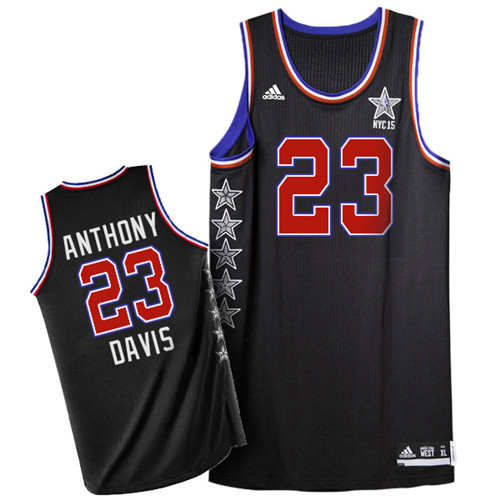 2015 NBA All Star NYC Western Conference 23 Anthony Davis Black Jerseys