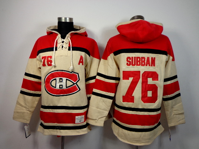 Canadiens 76 Subban Cream Hooded Jerseys