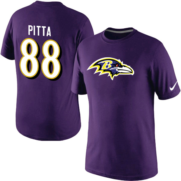 Nike Baltimore Ravens 88 Pitta Name & Number T-Shirts Purple01