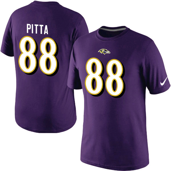 Nike Baltimore Ravens 88 Pitta Name & Number T-Shirts Purple02