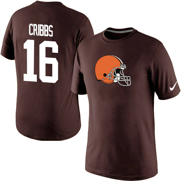 Nike Cleveland Browns 16 Cribbs Name & Number T-Shirts Brown02