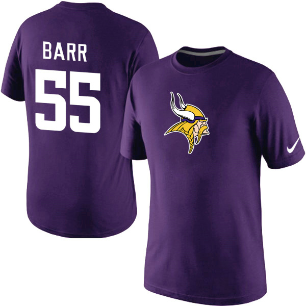 Nike Minnesota Vikings 55 Barr Name & Number T-Shirts Purple01