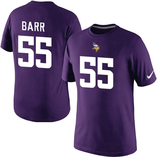 Nike Minnesota Vikings 55 Barr Name & Number T-Shirts Purple02