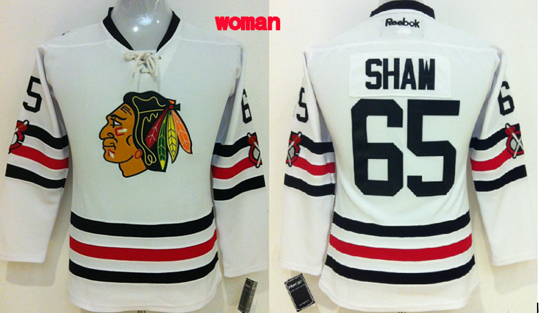 Blackhawks 65 Shaw White 2015 Winter Classic Stitched Women Jersey