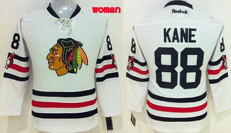 Blackhawks 88 Kane White 2015 Winter Classic Stitched Women Jersey