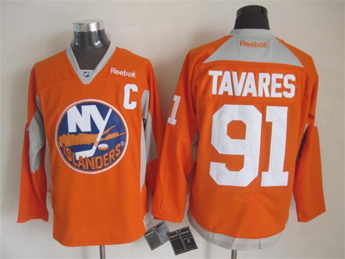 Islanders 91 Tavares Orange Practice Reebok Jerseys