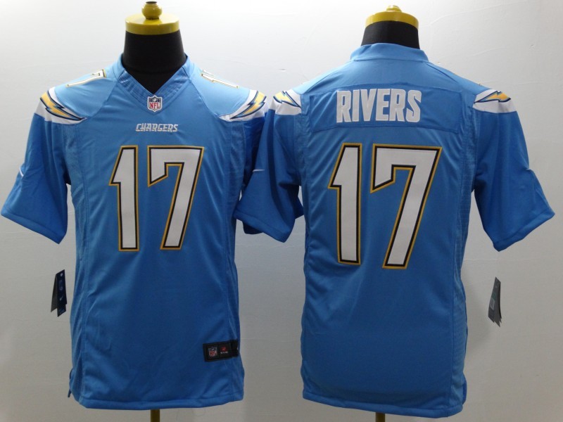 Nike Chargers 17 Rivers Light Blue Limited Jerseys