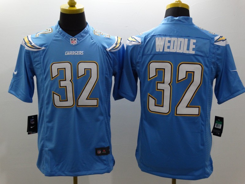 Nike Chargers 32 Weddle Light Blue Limited Jerseys