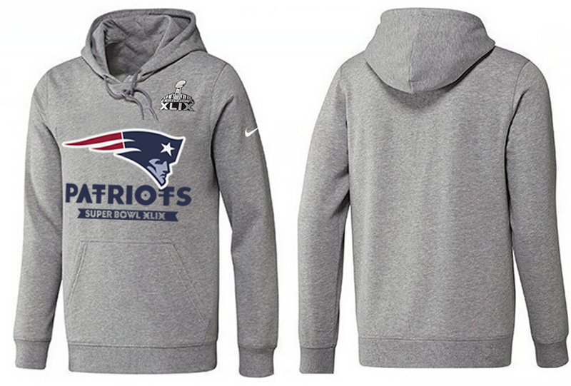 Nike New England Patriots 2015 Super Bowl XLIX Hooded Jerseys Grey