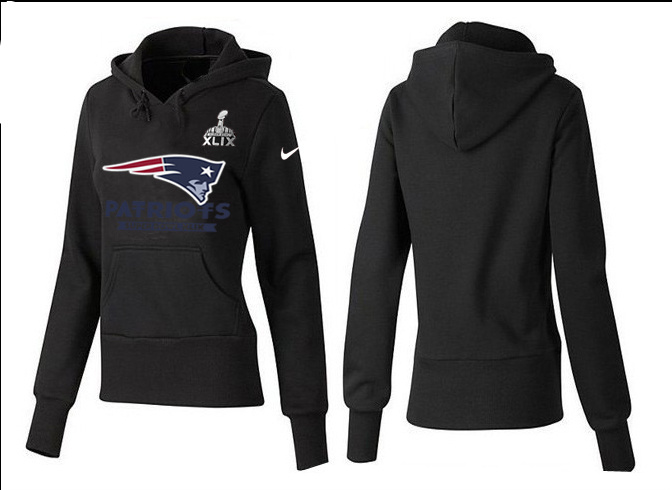 Nike New England Patriots 2015 Super Bowl XLIX Women Pullover Hoodie Black