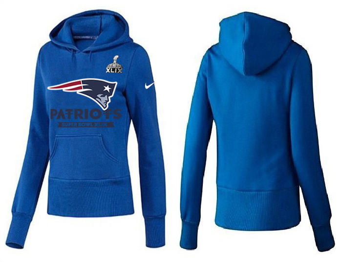 Nike New England Patriots 2015 Super Bowl XLIX Women Pullover Hoodie Blue